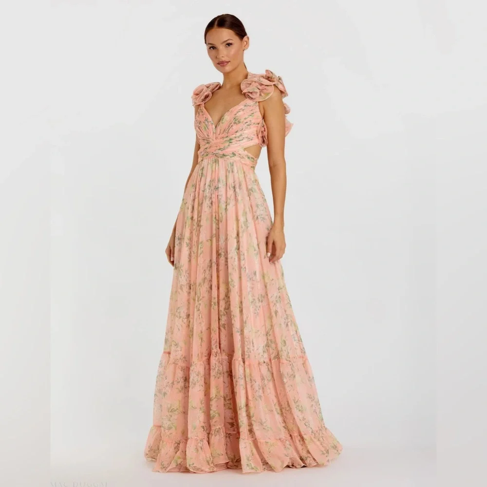 Mac Duggal Floral Pink Maxi Dress - Picture 15 of 15